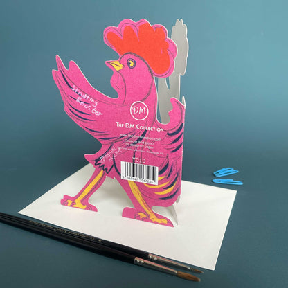 Strutting Rooster - Die Cut Greetings Card