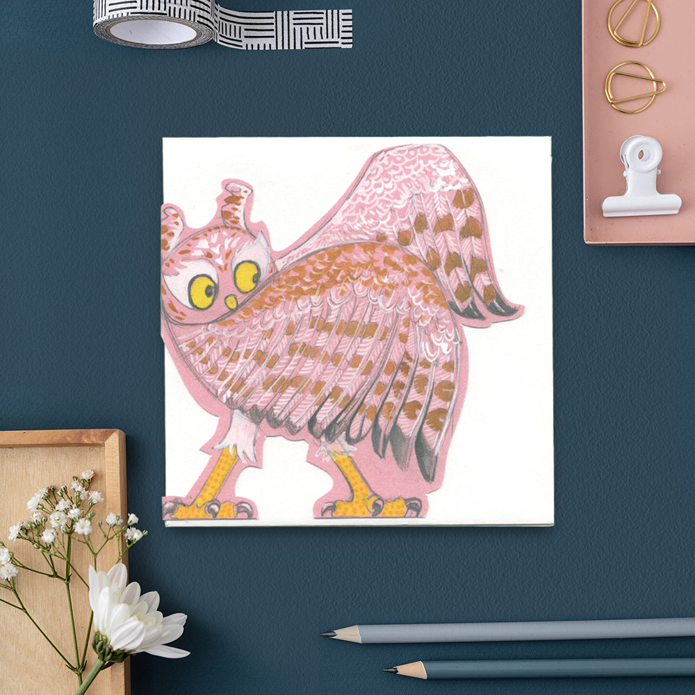 Owl Dancing - Die Cut Greetings Card